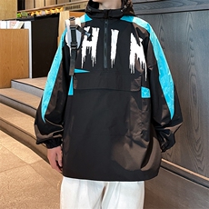 秋款港风印花男士休闲夹克套头连帽上衣外套潮A071-Y295-P80，男装夹克，电商A071