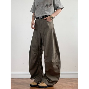 复古工装裤男女同款春夏新款宽松阔腿长裤直筒休闲裤 K3501,男装工装外套,星座1116A（原606A-3）