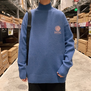 M18237-P45 加绒款-P65半高领毛衣男士大码针织衫男毛线衣男图片