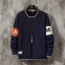 毛衣男韩版ins潮牌衣服秋冬宽松套头圆领针织百搭上衣男DF117T，男装针织衫/毛衣，电商A102