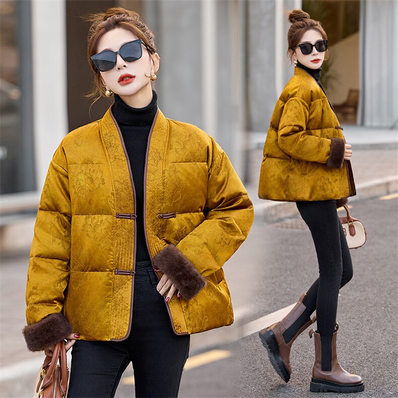 2024年中式G风中式白鸭绒新款羽绒服，女装羽绒服，伊仟回