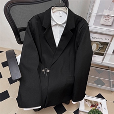 中性风金属装饰西服女外套女港风平铺西服男外套男XF7811P85控105，男装西服，星座226-1