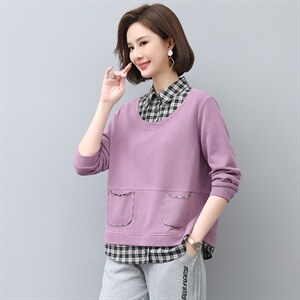 2024年秋季新款韩版休闲百搭卫衣女长袖气质减龄上衣服女打底衫棉图片