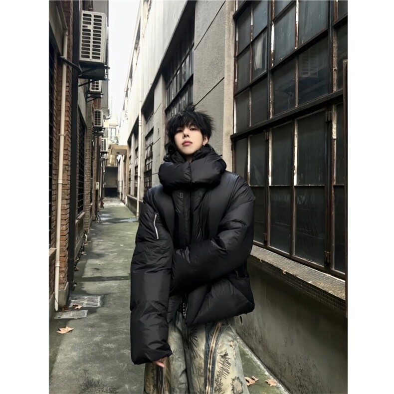 （现货）美式复古连帽棉服cleanfit解构风多拉链棉衣,男装棉衣,星座910A