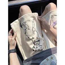 小狗印花短裤男生夏季美式潮牌篮球运动五分卫裤海边度假沙滩中裤，男装休闲裤，电商B315