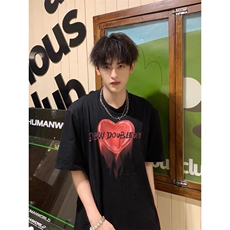 网图现货夏季新款果冻爱心垫肩短袖T恤DJ902-P35有大码，男装T恤，电商C310-1