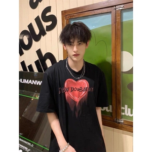 网图现货夏季新款果冻爱心垫肩短袖T恤DJ902-P35有大码图片