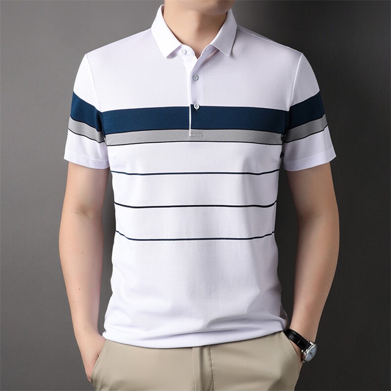 2023夏季新款保罗丅恤衣服Polo衫商务男士短袖翻领中年半袖体恤衫,男装T恤,电商B212（原钱塘6029）