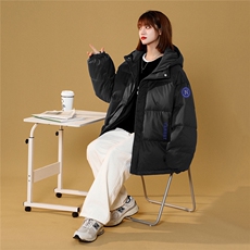 白鸭绒中性风冬季潮流印花宽松百搭保暖连帽羽绒服YR1304P225K298，男装羽绒服，A247A