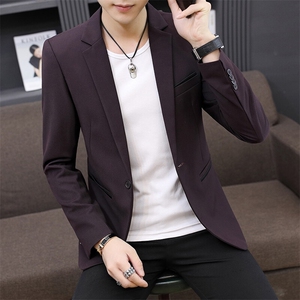 XZ8602P80西装男士修身单上衣青年帅气春秋小西装纯色西服外套图片