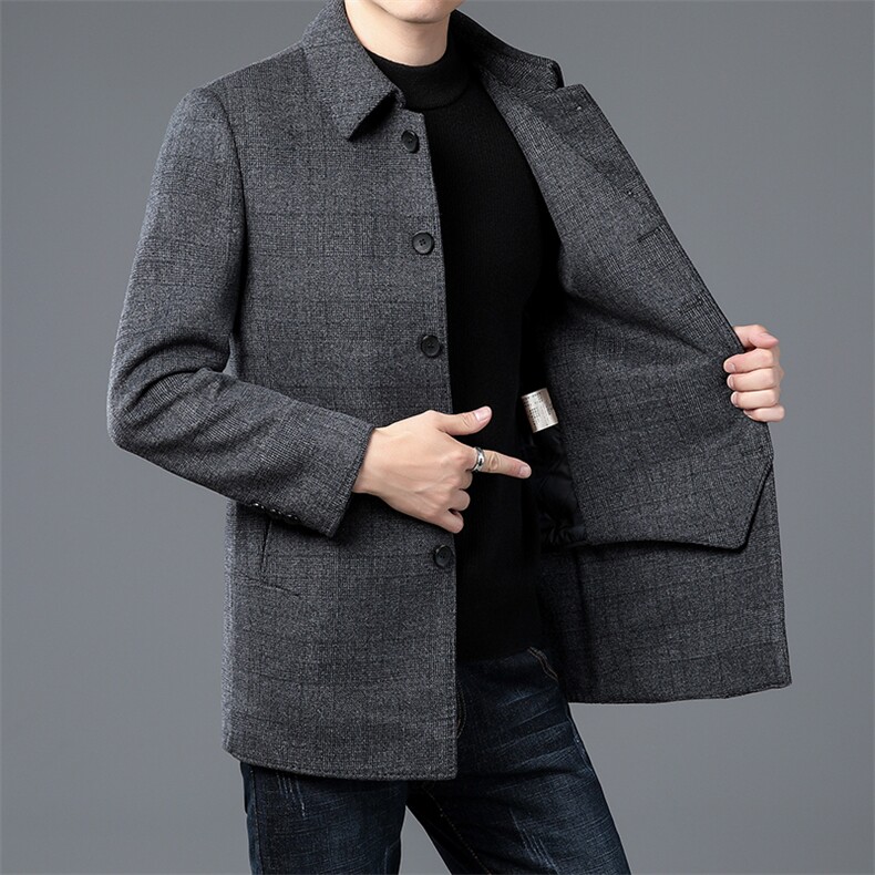 2023年新款男士毛呢上衣羽绒服P205,男装毛呢大衣,电商D223-1