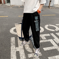 【】A003-HZ7205-P50新款英文字母绣花时尚运动裤女模1，男装休闲裤，电商A003