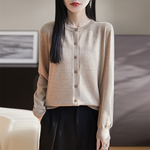 法式设计感抽绳针织开衫女短外套2025春秋新款精纺薄毛衣外搭小衫图片