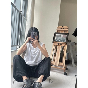 BX01HH-P30 白色老头衫男女无袖背心T恤美式篮球运动坎肩图片