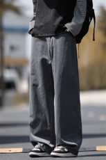2025秋冬新款休闲男裤宽松直筒百搭水洗简约裤子潮9280-P45，男装休闲裤，星座1006-1