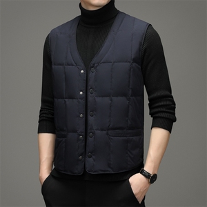 中年男士冬季马甲羽绒服爸爸冬装新款内穿坎肩背心加厚保暖外套图片