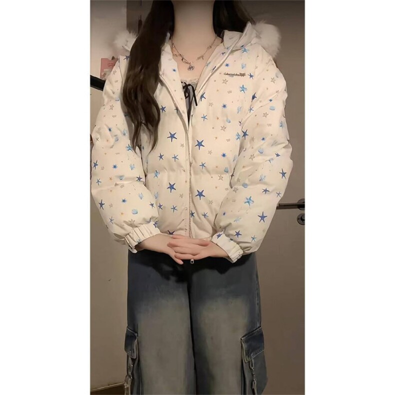 1506-1/M78491/P89棉服女冬季新款蝴蝶结连帽百搭面包服,男装棉衣,星座1506-1
