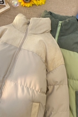 特批毛毯拼色时尚保暖面包服宽松情侣棉衣A247-MY2279特批60控98，男装棉衣，电商A247