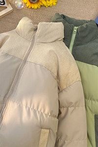 特批毛毯拼色时尚保暖面包服宽松情侣棉衣A247-MY2279 特批60控98图片
