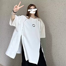 欧美街头潮牌t恤男款高街设计感小众拉链重磅短袖小领口垫肩半袖，男装T恤，星座1008