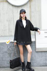 「现货」宽松版针织拼接小衫，其它，伊洛姿