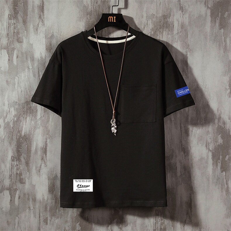 DX24062-P25大口袋百搭短袖t恤男大码半袖体恤上衣服图片
