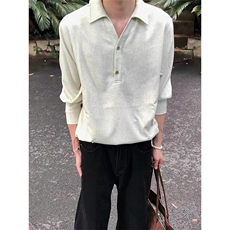 半开领亨利领翻领麻棉休闲衬衫D328-WW10-P55，男装衬衫，电商D328