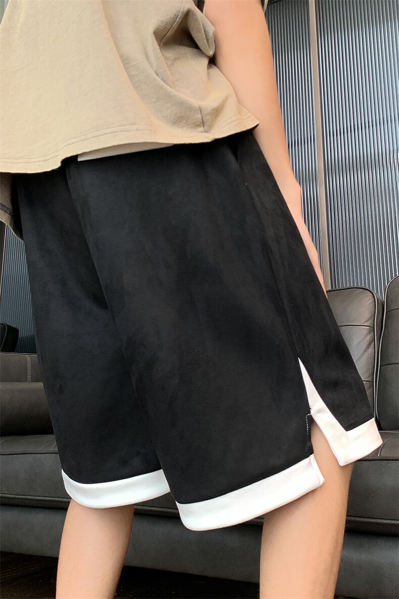 复古撞色麂皮绒短裤男夏薄款篮球运动休闲五分裤XZ514-2-1538-P38,男装牛仔裤,星座514-2(原B239)