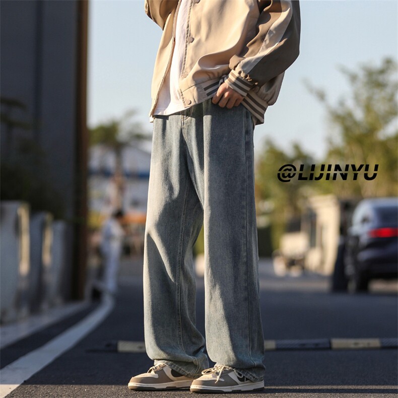 百搭拖地休闲牛仔裤时尚宽松渐变拖地裤K870特批40,男装休闲裤,星座718-1