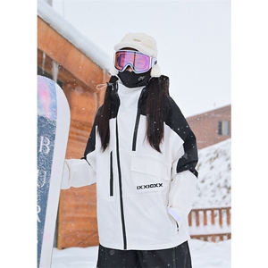 冬季单板双板防水防风保暖加棉加厚连帽滑雪服男女同款HF57-P175图片
