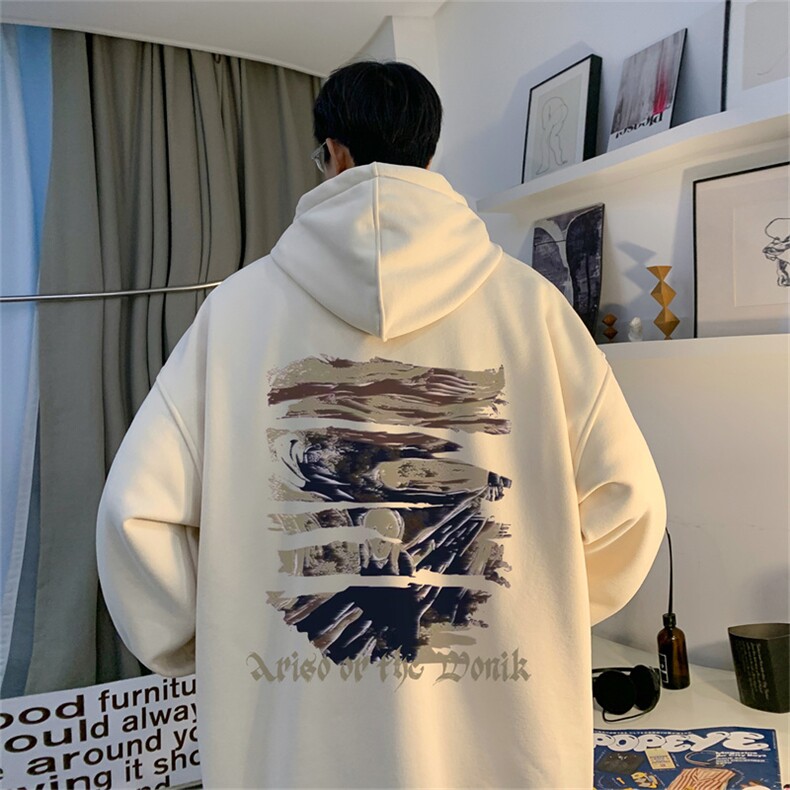 抖音品质 23/秋季320G华棉男士连帽大码印花卫衣WYH3248-P45控68图片
