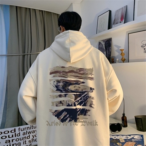 抖音品质 23/秋季320G华棉男士连帽大码印花卫衣WYH3248-P45控68图片