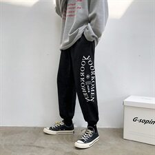 港风有型休闲裤男潮流宽松束脚裤运动印花卫裤NK08-P50，男装休闲裤，星座1501