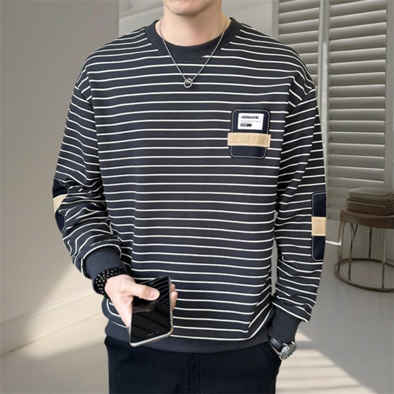 日系男潮流春秋卫衣长袖休闲百搭打底T恤衫TW2566-P58,男装T恤,星座1105-3