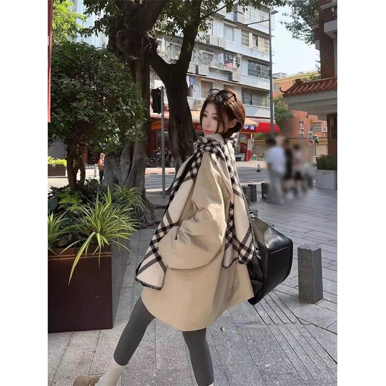 复古慵懒风长袖立领西装外套女装秋季宽松显瘦中长款棉衣,男装西服套装,星座506A