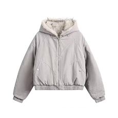 现货高品质美式高街冬季重磅硬挺短款座山雕毛领棉衣男女加厚外套，男装棉衣，电商A486