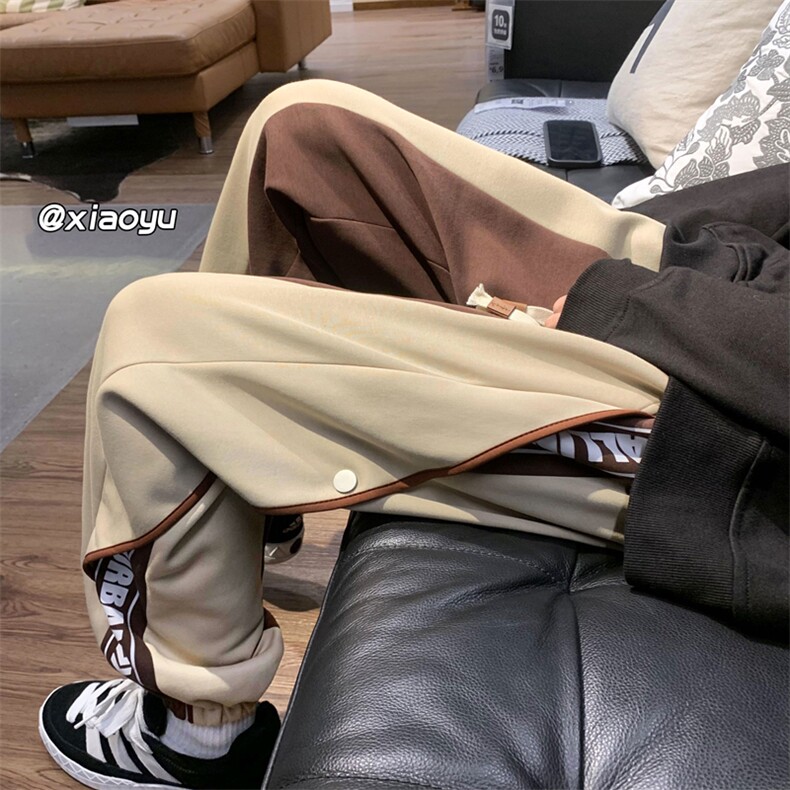 XZ616 秋季新款拼接印花束脚加厚卫裤 TY422 P65控78图片