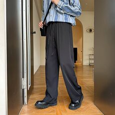 2023港风文艺纯色西裤男春夏宽松潮流直筒长裤复古百搭休闲裤，男装休闲裤，星座716-4