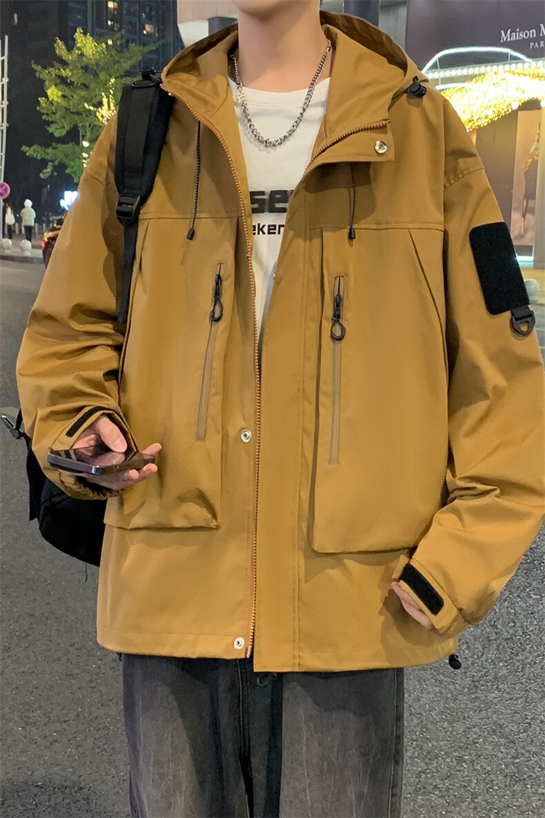 春款现货中性风三防户外夹克男连帽冲锋衣外套DSA157B-J127-P65,男装夹克,电商A157B