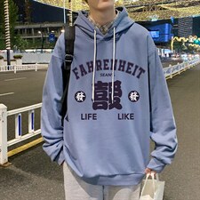 WY2256-P35纯棉连帽卫衣男大码运动帽衫宽松薄外套男，男装卫衣，电商A040