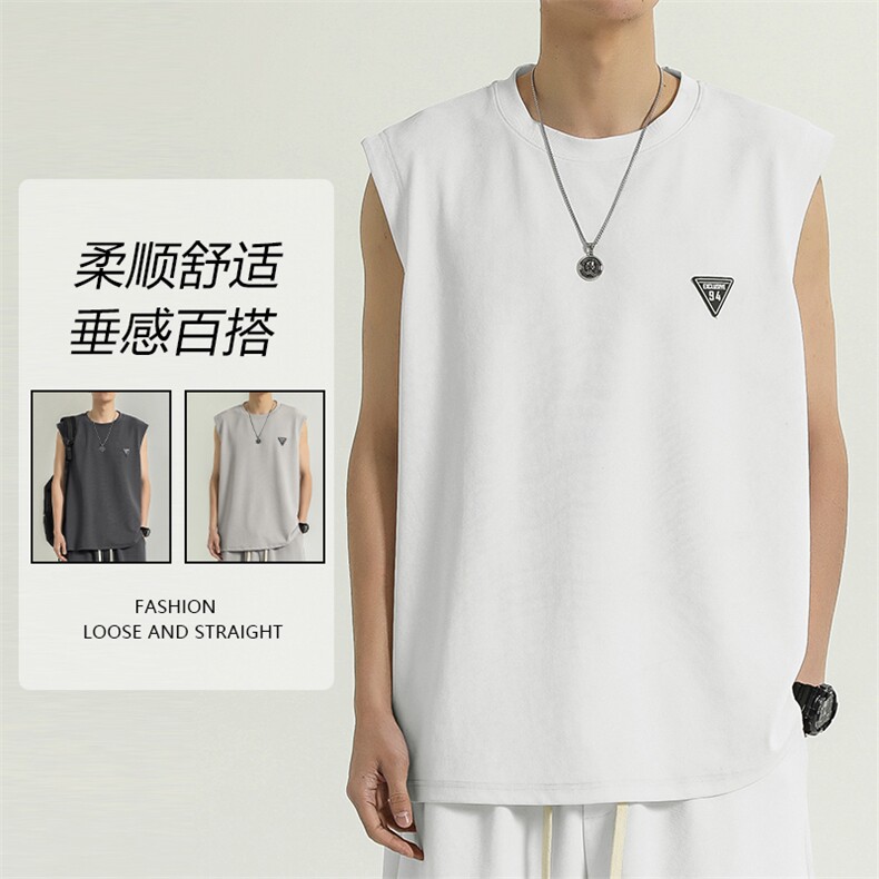 t恤夏季薄款宽松冰丝短袖速干篮球衣服背心休闲TT382-特批34，男装背心/马甲，星座718