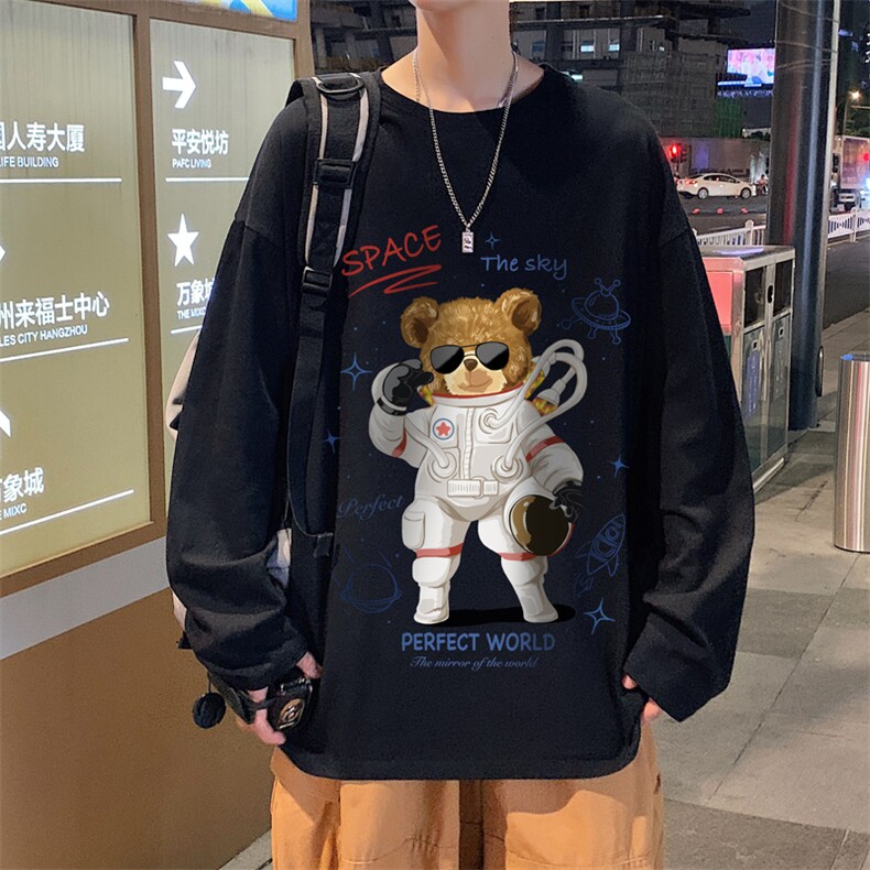 CX18-P25大码长袖t恤男春季新款打底衫男港风圆领卫衣男,男装T恤,电商B367