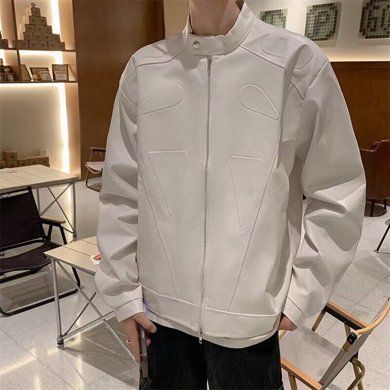 皮衣男士韩版潮流美式高街帅百搭机车服2025春季ins外套W6230-P75,男装皮衣,星座412-2