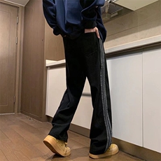 牛仔裤男韩版潮流高街直筒裤子三条杆2024春季ins长裤RK1429-P43，男装牛仔裤，星座412-3