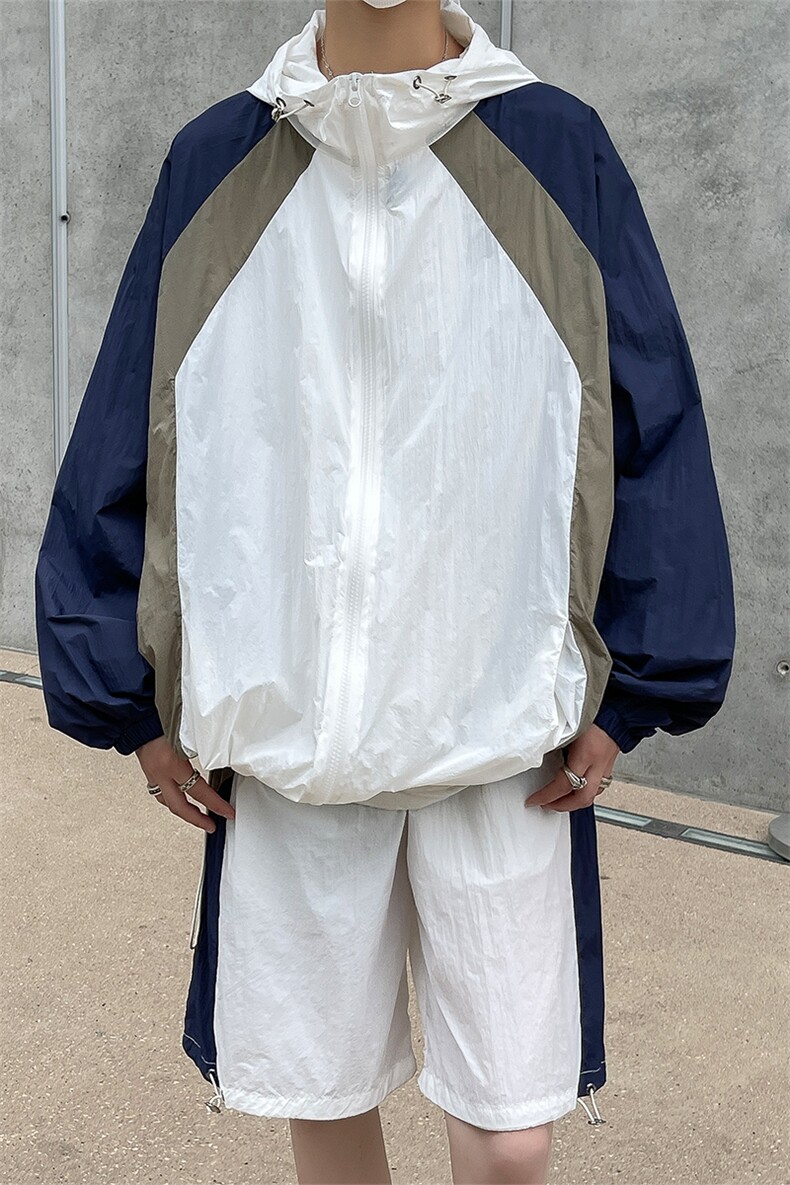 防晒服套装男夏季运动风拼色时尚防晒衣夹克衫XZ514-2-1608-P98,男装防晒衣,星座514-2(原B239)