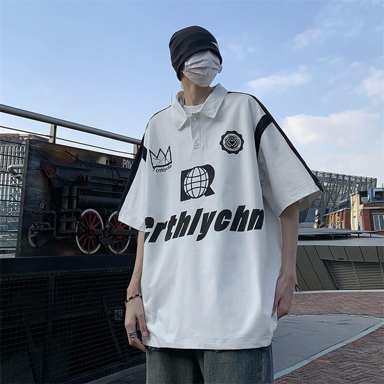 直播品质2023夏季大码短袖polo衫男休闲印花T恤XT77057-P45,男装Polo衫,电商A042
