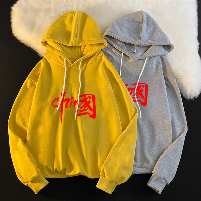 WY2199-P35加绒款-P40纯棉连帽卫衣男大码运动帽衫宽松薄外套男,男装卫衣,电商A040