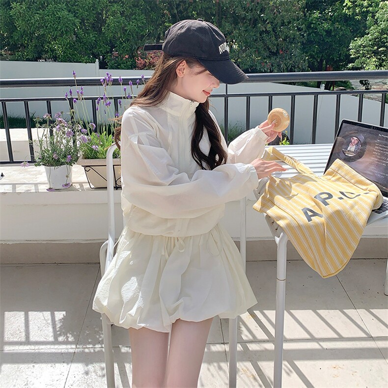 2C085-Q075P150新款花苞裙裤+防晒上衣套装K228现货,女装套装/套裙,2C085