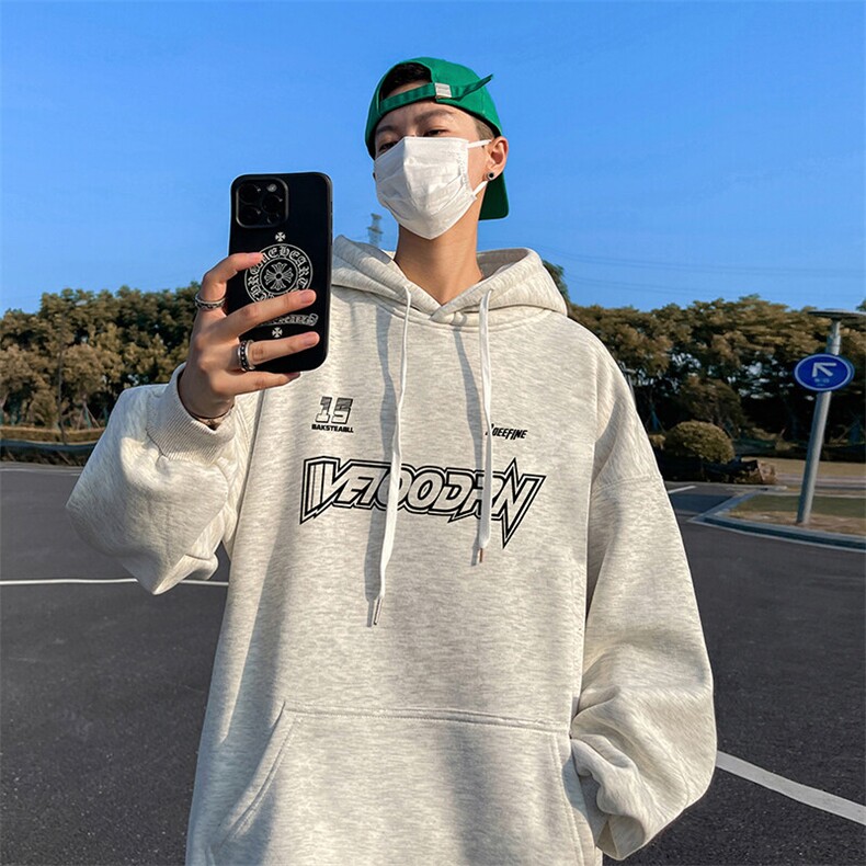 抖音得物供货可提供视频春装重磅美式宽松连帽卫衣DL2423,男装卫衣,电商A486-1