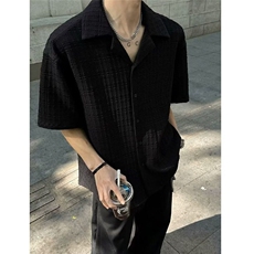 网图现货美式宽松复古古巴领短袖衬衫男CS159/P40，男装T恤，星座205-3